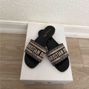Dior Dway Slides Navy Blue